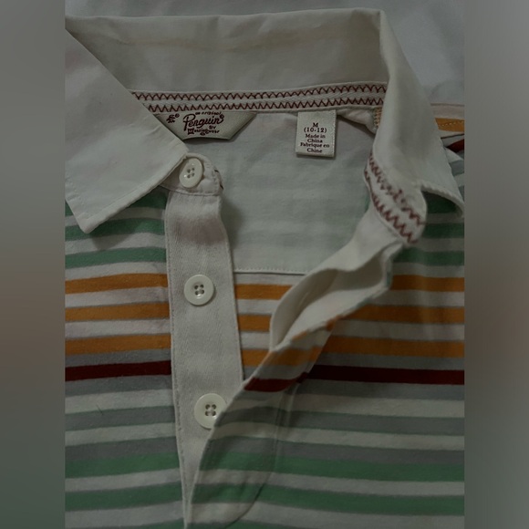 🔥PENGUIN BY MUNSINGWEAR POLO SHIRT 100% COTTON MULTICOLOR SIZE M (10-12) - Picture 7 of 15